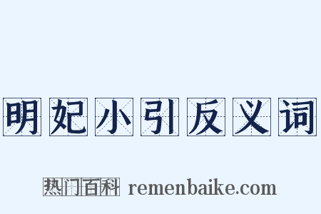 明妃小引反义词是什么意思的图片